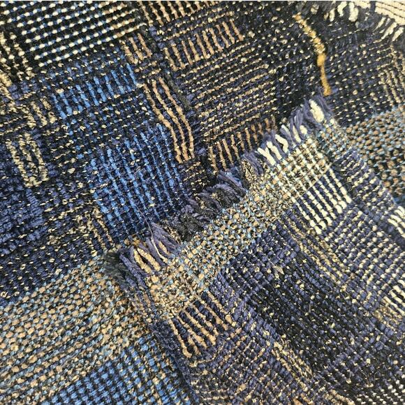 Barbara Holloway Blue Multicolor Chambray Fringe Jacket Medium $395 Minimalist - Picture 5 of 7